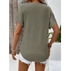 Dokotoo Womens Waffle Knit Tops 2026 Summer Shirts Womens Blouses Basic Tee(A Four Leaf Clover)