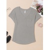 Dokotoo Womens Waffle Knit Tops 2026 Summer Shirts Womens Blouses Basic Tee(A Gray)