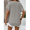 Dokotoo Womens Waffle Knit Tops 2026 Summer Shirts Womens Blouses Basic Tee(A Gray)