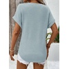Dokotoo Womens Waffle Knit Tops 2026 Summer Shirts Womens Blouses Basic Tee(A Iceland Blue)