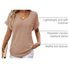 Dokotoo Womens Waffle Knit Tops 2026 Summer Shirts Womens Blouses Basic Tee(A Light French Beige)