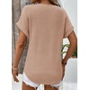 Dokotoo Womens Waffle Knit Tops 2026 Summer Shirts Womens Blouses Basic Tee(A Light French Beige)