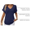 Dokotoo Womens Waffle Knit Tops 2026 Summer Shirts Womens Blouses Basic Tee(A Navy Blue)
