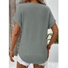 Dokotoo Womens Waffle Knit Tops 2026 Summer Shirts Womens Blouses Basic Tee(A Seagrass)