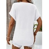 Dokotoo Womens Waffle Knit Tops 2026 Summer Shirts Womens Blouses Basic Tee(A White)