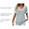 Dokotoo Womens Waffle Knit Tops 2026 Summer Shirts Womens Blouses Basic Tee(Aruba Blue)