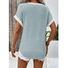 Dokotoo Womens Waffle Knit Tops 2026 Summer Shirts Womens Blouses Basic Tee(Aruba Blue)