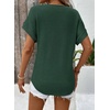Dokotoo Womens Waffle Knit Tops 2026 Summer Shirts Womens Blouses Basic Tee(Blackish Green)