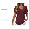 Dokotoo Womens Waffle Knit Tops 2026 Summer Shirts Womens Blouses Basic Tee(Burgundy)