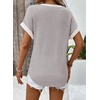Dokotoo Womens Waffle Knit Tops 2026 Summer Shirts Womens Blouses Basic Tee(Light Grey)