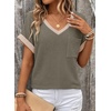Dokotoo Womens Waffle Knit Tops 2026 Summer Shirts Womens Blouses Basic Tee(Moss Green)