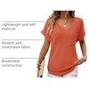 Dokotoo Womens Waffle Knit Tops 2026 Summer Shirts Womens Blouses Basic Tee(Orange)