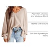 Dokotoo Womens Waffle Knit Tops Trendy Fashion 2026 Oversized T Shirts(Beige)