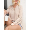 Dokotoo Womens Waffle Knit Tops Trendy Fashion 2026 Oversized T Shirts(Beige)