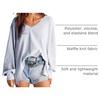 Dokotoo Womens Waffle Knit Tops Trendy Fashion 2026 Oversized T Shirts(Blue)