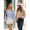 Dokotoo Womens Waffle Knit Tops Trendy Fashion 2026 Oversized T Shirts(Blue)