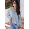 Dokotoo Womens Waffle Knit Tops Trendy Fashion 2026 Oversized T Shirts(Blue)