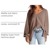 Dokotoo Womens Waffle Knit Tops Trendy Fashion 2026 Oversized T Shirts(Brown)
