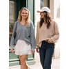 Dokotoo Womens Waffle Knit Tops Trendy Fashion 2026 Oversized T Shirts(Gray)