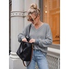Dokotoo Womens Waffle Knit Tops Trendy Fashion 2026 Oversized T Shirts(Gray)