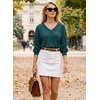 Dokotoo Womens Waffle Knit Tops Trendy Fashion 2026 Oversized T Shirts(Green)