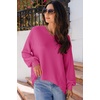 Dokotoo Womens Waffle Knit Tops Trendy Fashion 2026 Oversized T Shirts(Hot Pink)