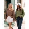 Dokotoo Womens Waffle Knit Tops Trendy Fashion 2026 Oversized T Shirts(Light Green)