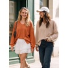 Dokotoo Womens Waffle Knit Tops Trendy Fashion 2026 Oversized T Shirts(Orange)