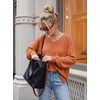 Dokotoo Womens Waffle Knit Tops Trendy Fashion 2026 Oversized T Shirts(Orange)