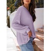 Dokotoo Womens Waffle Knit Tops Trendy Fashion 2026 Oversized T Shirts(Purple)