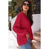 Dokotoo Womens Waffle Knit Tops Trendy Fashion 2026 Oversized T Shirts(Red)