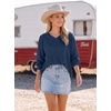 Dokotoo Womens Waffle Knit Tops Trendy Fashion 2026 Oversized T Shirts(Sail Blue)