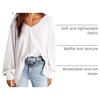 Dokotoo Womens Waffle Knit Tops Trendy Fashion 2026 Oversized T Shirts(White)