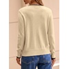 Dokotoo Women’s Wool Blend Crew Neck Casual Fall Sweaters Knit Tops(Apricot)