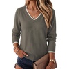 Dokotoo Women’s Wool Blend Crew Neck Casual Fall Sweaters Knit Tops(Dark Grey)