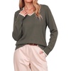 Dokotoo Women’s Wool Blend Crew Neck Casual Fall Sweaters Knit Tops(Dark Grey)