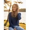 Dokotoo Women’s Wool Blend Crew Neck Casual Fall Sweaters Knit Tops(Navy Blue)