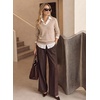Dokotoo Women’s Wool Blend Crew Neck Casual Fall Sweaters Knit Tops(Oatmeal)