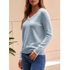 Dokotoo Women’s Wool Blend Crew Neck Casual Fall Sweaters Knit Tops(Sky Blue)