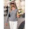 Dokotoo Women’s Wool Blend Crew Neck Casual Fall Sweaters Knit Tops(Smoky Gray)