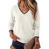 Dokotoo Women’s Wool Blend Crew Neck Casual Fall Sweaters Knit Tops(White)