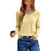 Dokotoo Women’s Wool Blend Crew Neck Casual Fall Sweaters Knit Tops(Yellow)