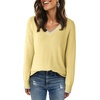 Dokotoo Women’s Wool Blend Crew Neck Casual Fall Sweaters Knit Tops(Yellow)