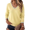 Dokotoo Women’s Wool Blend Crew Neck Casual Fall Sweaters Knit Tops(Yellow)
