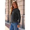 Dokotoo Womes Sweaters Solid Button Long Sleeve Knit Pullover Tops(Black)