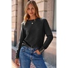 Dokotoo Womes Sweaters Solid Button Long Sleeve Knit Pullover Tops(Black)