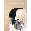 Dokotoo Womes Sweaters Solid Button Long Sleeve Knit Pullover Tops(Dark Blue)
