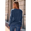 Dokotoo Womes Sweaters Solid Button Long Sleeve Knit Pullover Tops(Dark Blue)