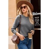 Dokotoo Womes Sweaters Solid Button Long Sleeve Knit Pullover Tops(Grey)