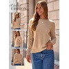 Dokotoo Womes Sweaters Solid Button Long Sleeve Knit Pullover Tops(Khaki)